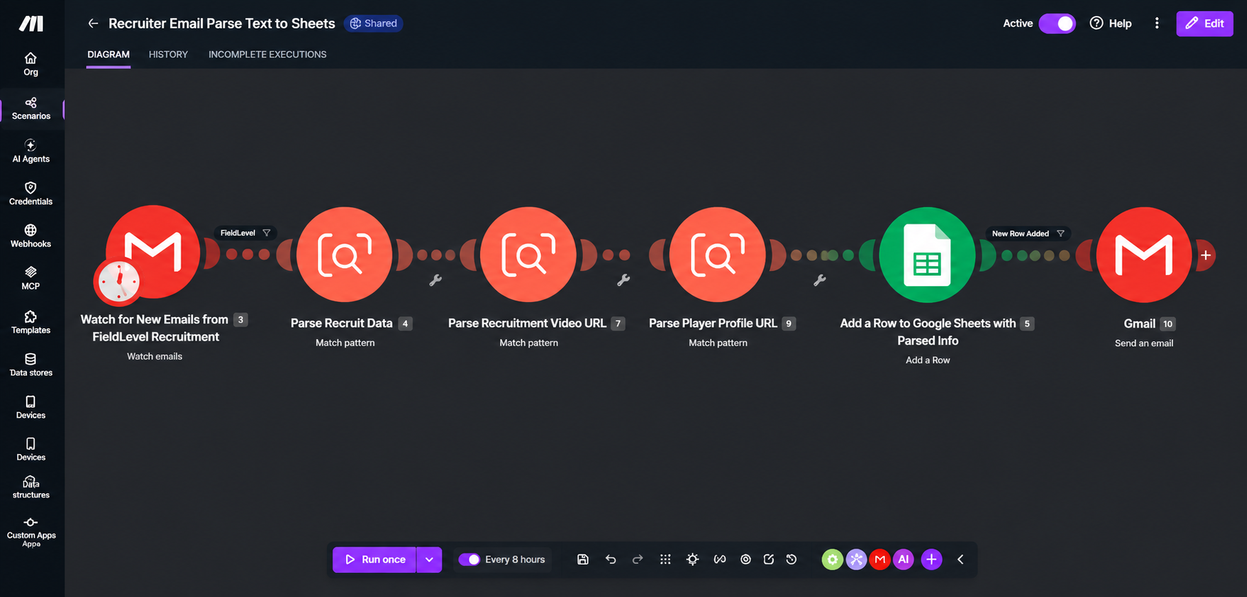 College baseball recruiting automation workflow